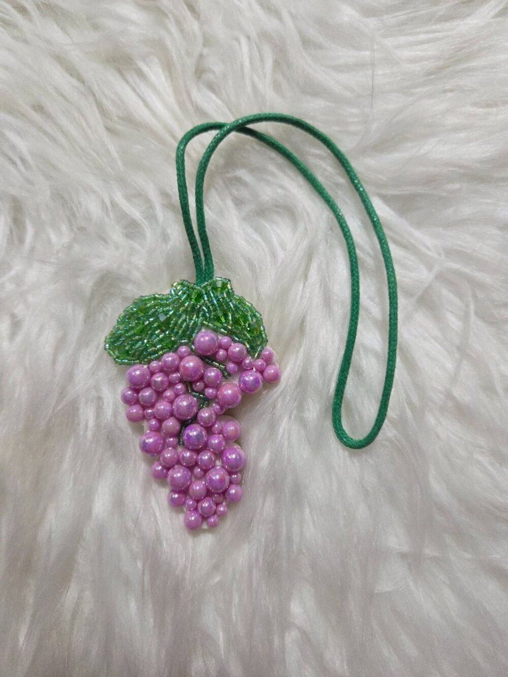 Beaded Grapes Design Bag Charm